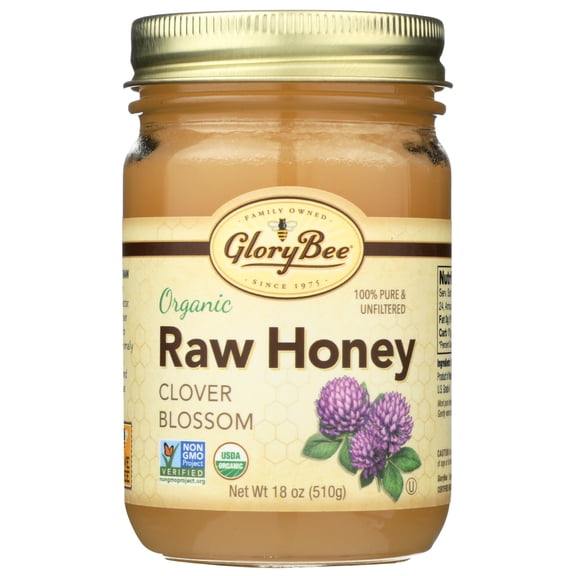 Glorybee Raw Clover Honey, 18 Oz.