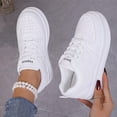thumbnail image 4 of Women's Platform Lace Up Casual Shoes Fashion Color Blocking Slip On Sneakers Breathable Non Slip Running Shoes, 4 of 5