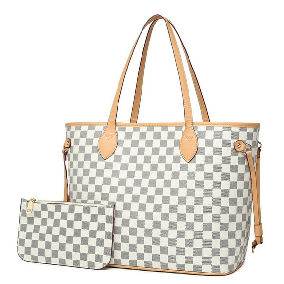Fashion Retro Large Capacity Shoulder Bag, Women's Crossbody Bag, Women's Plaid Handbag, Leather Satchel
