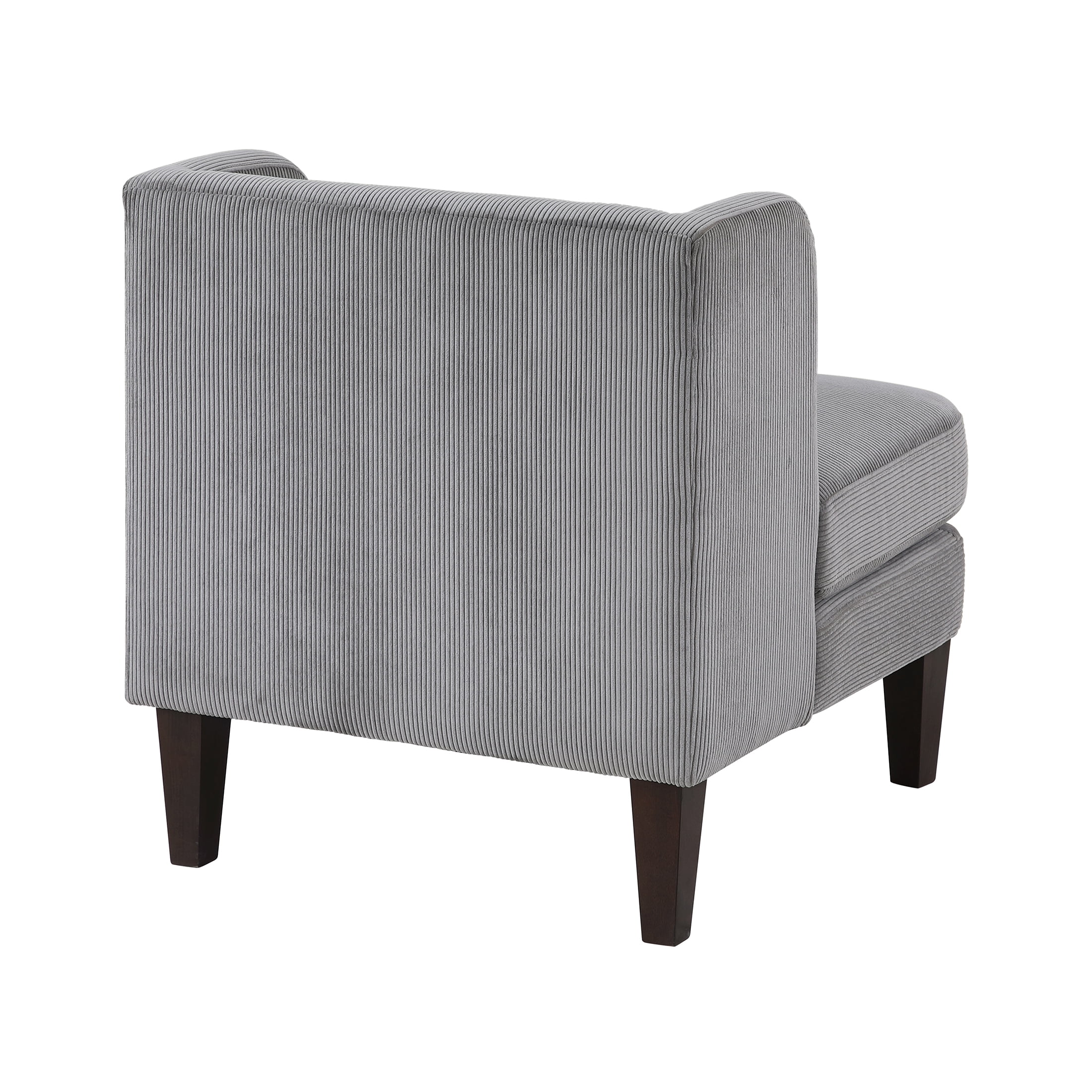 OakvillePark Terncliffe Corduroy Accent Chair with Pillow, Dark Gray