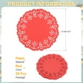 thumbnail image 2 of 50pcs Paper Doilies, 5.5 Inch Lace Paper Doilies, Disposable Paper Placemats Red, 2 of 7