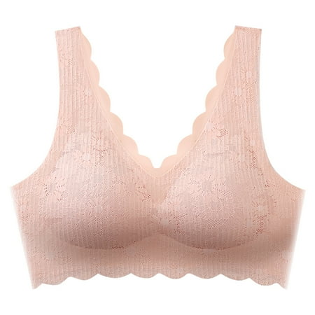

Women s Max Support Air Permeable Rose Floral Bra Large Wire-Free Sleep Lace Bra Note Please Buy One Or Two Sizes Larger