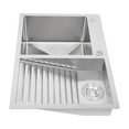 thumbnail image 6 of TFCFL Double Basins Laundry Sink Stainless Steel Laundry Sink Washing Basin Washboard basin W/ X-shaped Water Guiding Line, 6 of 16
