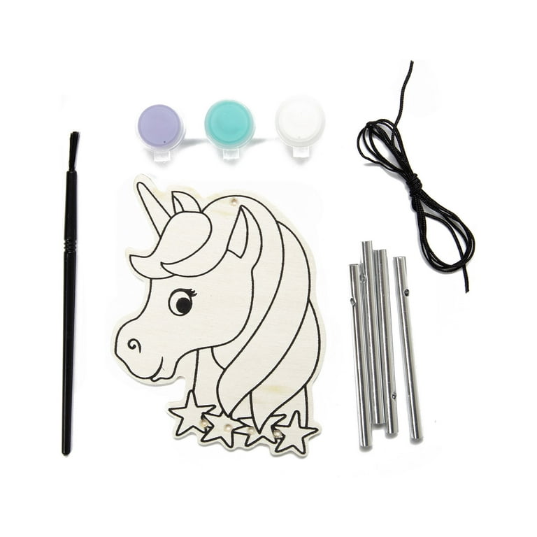 Hello Hobby Unicorn Wind Chime Painting Kit, Child Craft, 6.89 in x 4.33 in  