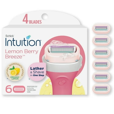 Schick Intuition 4-Blade Lemon Berry Breeze Womens Razor Cartridge Refills, 6 Ct