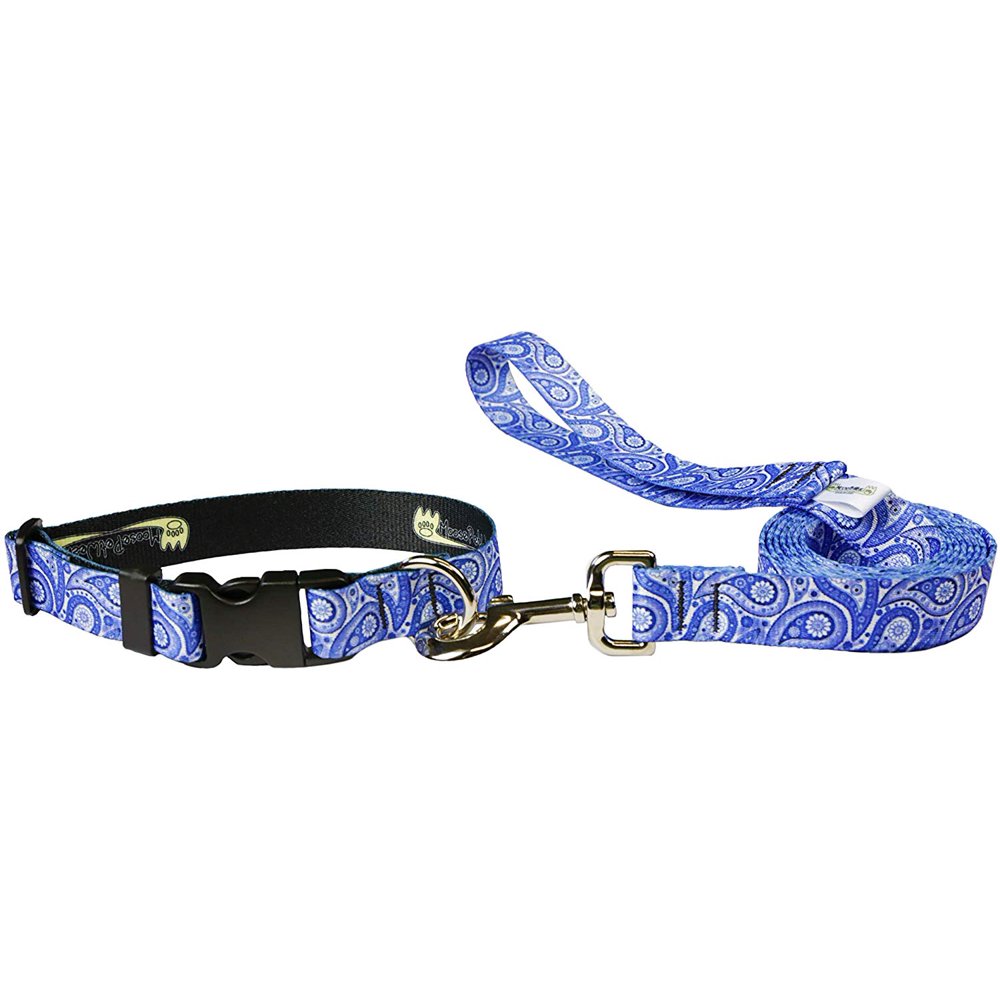Dog Collar Leash Set Paisley Matching Dog Collar and Lead, Made in