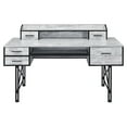 thumbnail image 2 of ACME Safea Computer Desk in Antique White and Black, 2 of 7