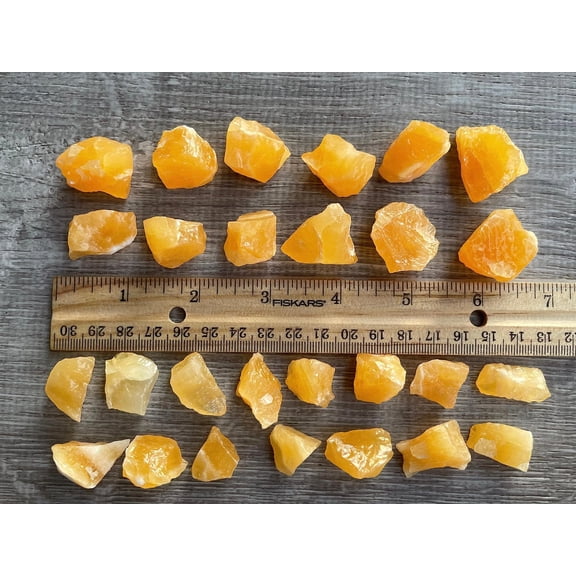 WHOLESALE Calcite Orange Rough Natural Stones Small, Raw Calcite Crystals (Orange Calcite, 0.25 Pound)