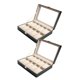 thumbnail image 1 of Caja de reloj de cuero Zulema Organizador de reloj con forro de 10 almohadas, 1 of 8