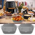 thumbnail image 1 of 2 Pcs Casserole en Silicone pour Friteuse à Air Chaud avec Poignée Panier en Silicone Antiadhésif Carré de 6,9 Po Résistant à la Chaleur Réutilisable Casserole en Silicone pour Friteuse à Air, 1 of 7