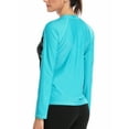 thumbnail image 6 of Beautyin Women's Zip Front Rash Guards Top Long Sleeves Patchwork Athletic Shirt, 6 of 8
