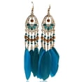 thumbnail image 3 of Jumpingount 1 par de pendientes exquisitos colgantes de cuentas estilo bohemio Vintage con borlas favores de fiesta accesorio de moda azul pavo Azul eléctrico 20Conjunto, 3 of 6