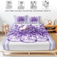 thumbnail image 5 of Twin Sze Fitted Sheet Set - Eucalyptus Purple 2 Piece Bedding Sets 16" Deep Pocket Fitted Sheet with 1 Pillowcase, Stripes Bottle Flower Cactus Plant Brushed Microfiber Hotel Luxury Bed Sheets, 5 of 9