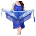 thumbnail image 2 of Women's Belly Dance Belt Waist Belly Dance Tassels Triangle Hip Scarf With Coin Sequins, 2 of 4