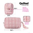thumbnail image 2 of Bolsa de maquillaje PIAKASSO acolchada rosa con pinza para el pelo, 2 of 7