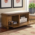 thumbnail image 2 of Homestyles Arts & Crafts Wood Storage Bench in Brown, 2 of 34