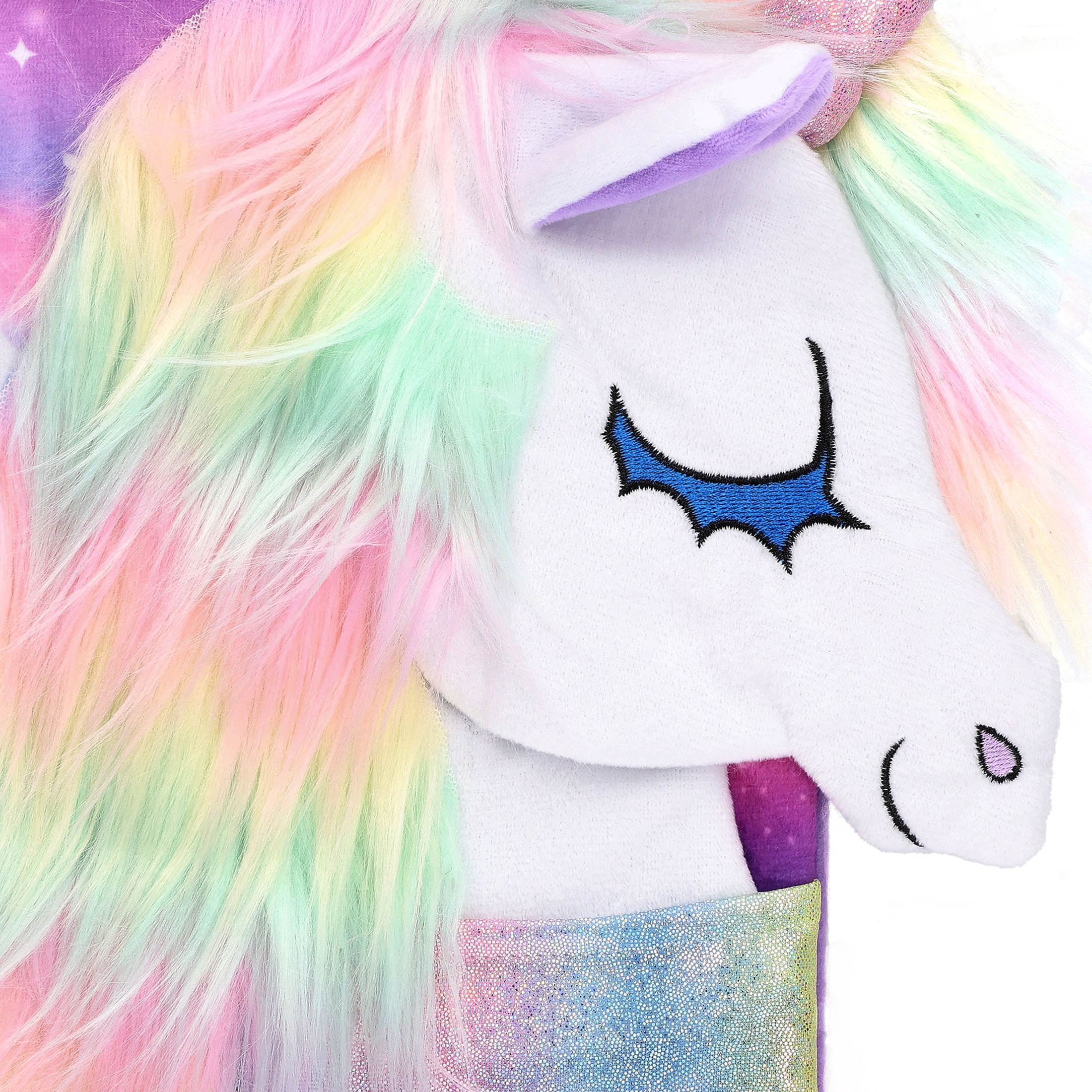 Holiday Time Unicorn 20 Inch Christmas Stocking with Rainbow Mane