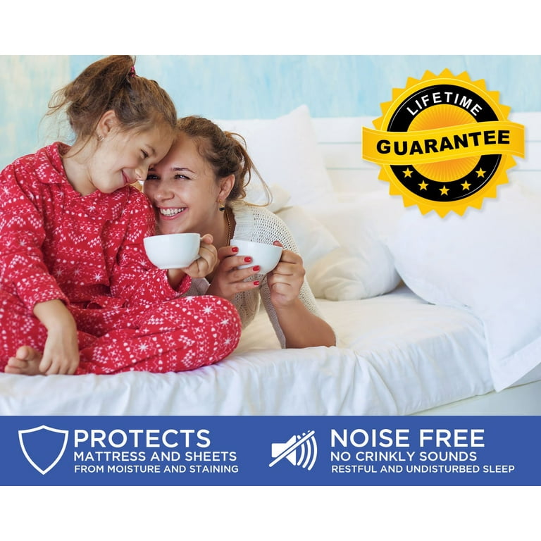Queen Size Waterproof Mattress Protector - Fitted Sheet Style - Hypoallergenic Premium Quality Cover Protects Against Dust Mites
