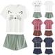 thumbnail image 4 of sweethay Conjunto de ropa de dormir informal para mujer, pijama de manga corta con dibujos animados, pantalones cortos conjuntos de ropa negro SG, 4 of 6