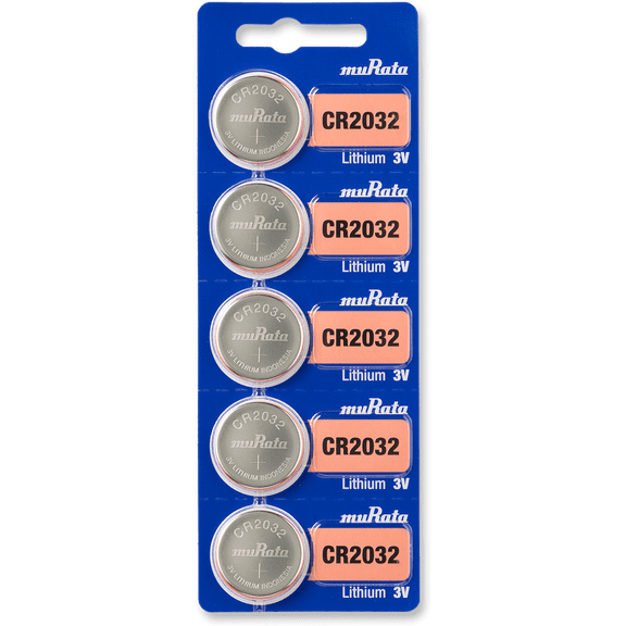 Murata CR2032 3V Lithium Coin Cell (5 Batteries) - Replaces Sony CR2032