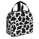 thumbnail image 2 of Fotbe Cow Print Black White Bolsa Térmica con Estampado y Forro de Aluminio Grueso Bolsa de Almuerzo con Bolsillo Frontal para Hombres y Mujeres, Ideal para Trabajo, Escuela, 2 of 8