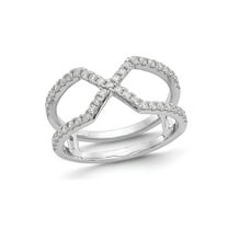 Gem & Harmony 2/5 Carat (Ctw) Lab-Grown Diamond Geometric Ring in 14K White Gold for Women