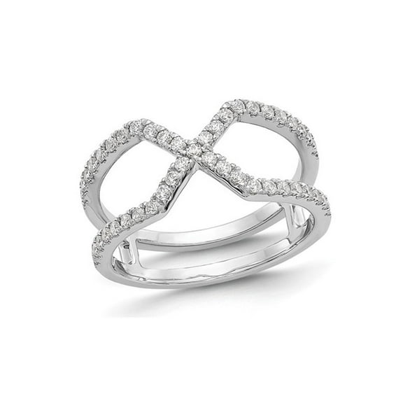 Gem & Harmony 2/5 Carat (Ctw) Lab-Grown Diamond Geometric Ring in 14K White Gold for Women