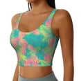 thumbnail image 2 of Balery Colorful Palm Leaves Sujetadores deportivos con espalda cruzada para mujer, acolchados, sin costuras, de alto impacto, ideales para yoga, gimnasio, entrenamiento y fitness.-, 2 of 8