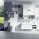 thumbnail image 2 of Gabinete de pared para baño moderno con compartimento abierto y estante ajustable - Botiquín de pared para cocina, sala de estar, lavadero - Inodoro con almacenamiento de madera sobre lavabo, 2 of 6