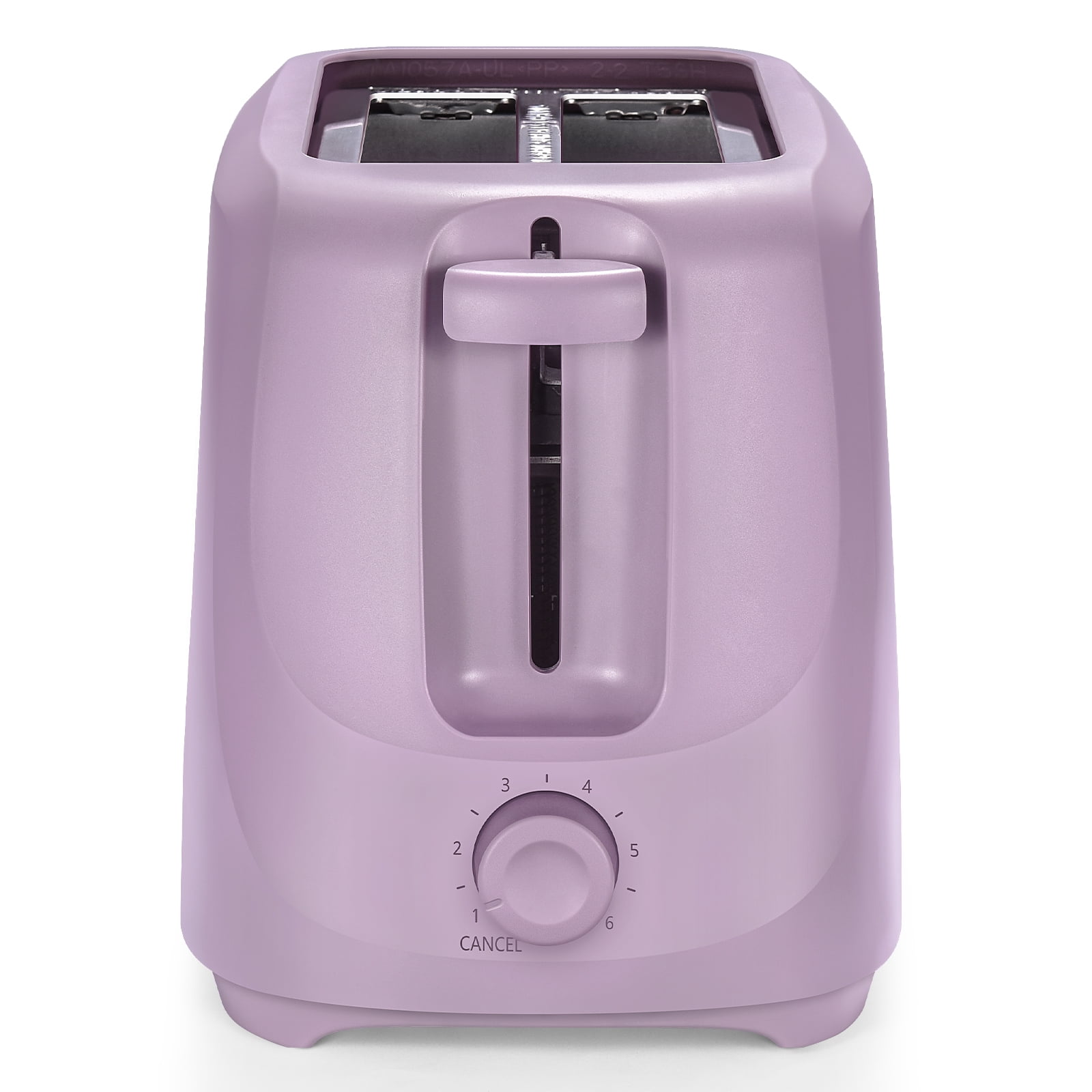 Mainstays 2-Slice Toaster with 6 Shade Settings and Removable Crumb Tray, Lilac Bloom