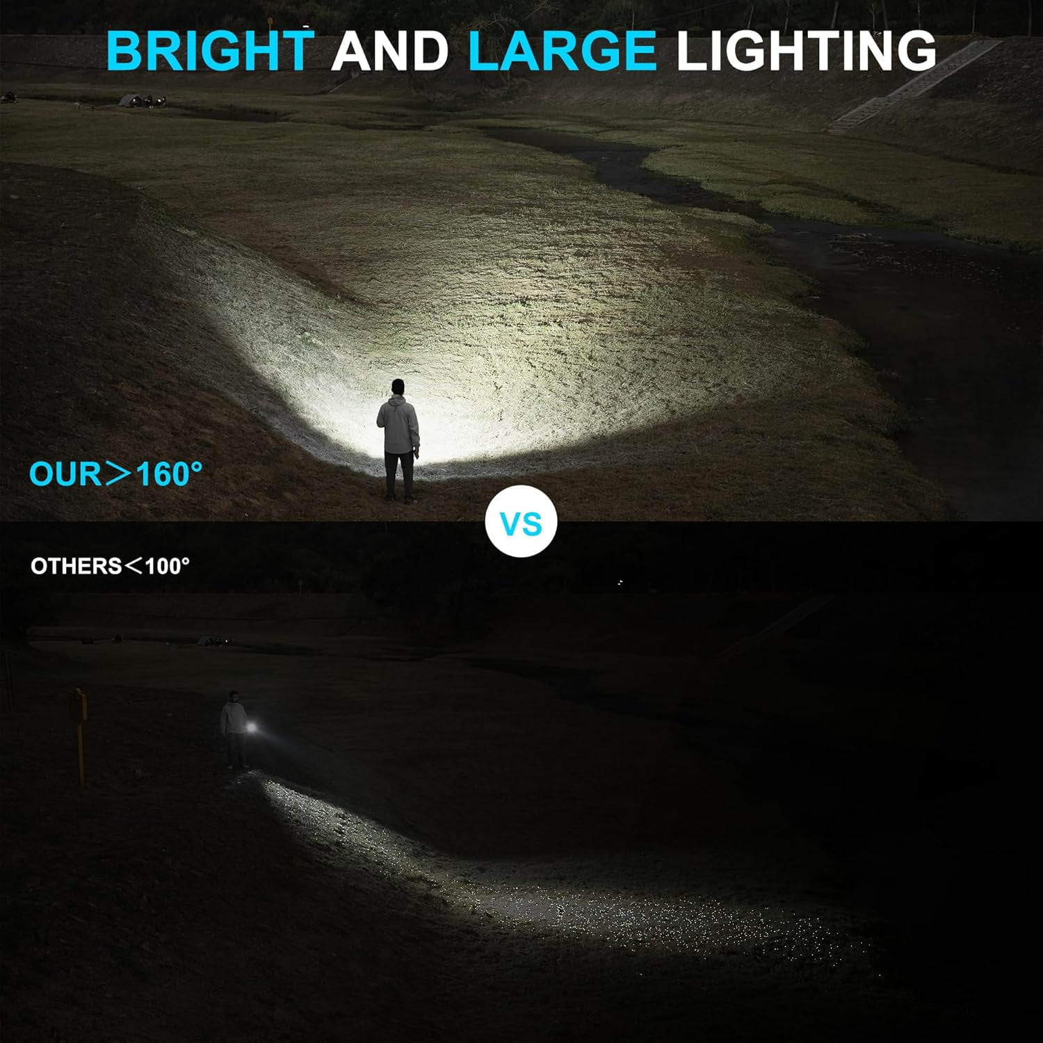 WUBEN C3 Rechargeable Flashlight, 1200 Lumens, 6 Modes, IP68 Waterproof, Tactical LED Flashlight for Camping, Emergency, Hunting