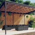 thumbnail image 1 of vidaXL 9 Piece Garden Lounge Set with Cushions Grey Poly Rattan, 1 of 4