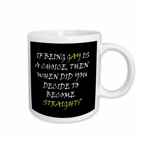 

3dRose Gay quotes. Saying. black background. Ceramic Mug 11-ounce