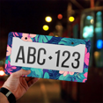 thumbnail image 4 of 1 Pcs Tropical Floral License Plate Frame, License Plate Cover for Car Decorative Parts, Aluminum License Plate Bracket Holder Rust-Proof Weather-Proof for US Standard Car, 4 of 9