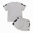 thumbnail image 3 of TOWED22 Toddler Baby Girls Summer Outfits Daisy Ruffle Short Sleeve T-Shirts Tops Floral Shorts 2Pcs Clothes Set 6M-4T(Grey,6-9 M), 3 of 9