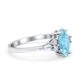 thumbnail image 2 of Vintage Style Wedding Ring Marquise Aquamarine CZ 925 Sterling Silver Size 8, 2 of 5