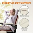 thumbnail image 4 of CQAOE Ergonomic Office Desk Computer Chair with Mid-Back Support, Flip-Up Armrests & Swivel Wheels – PU Leather Executive Task Chair for Home Office & Study  (Ivory), 4 of 9