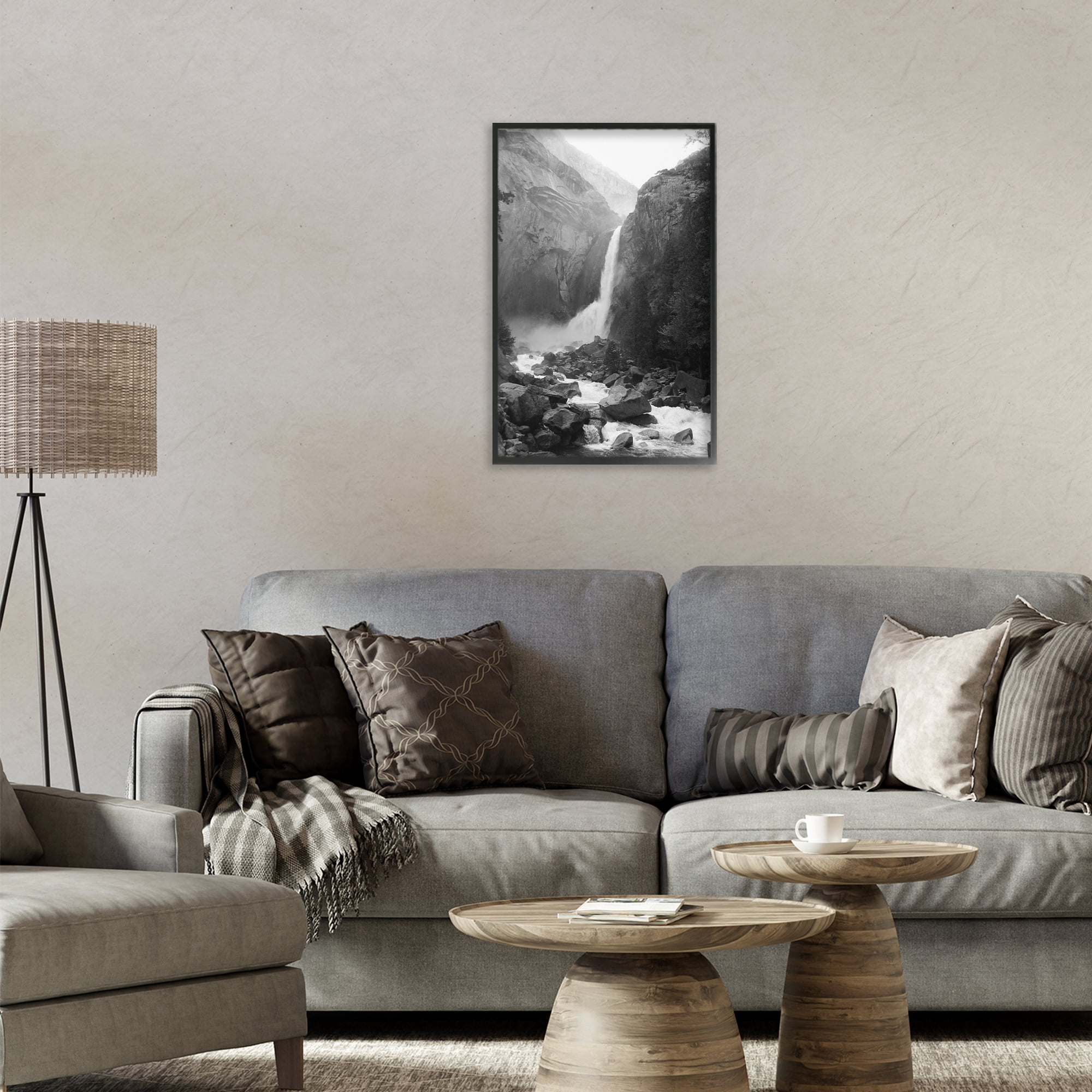 Stupell Industries Rocky Yosemite Falls Black Framed Giclee Art, design by Kim Curinga