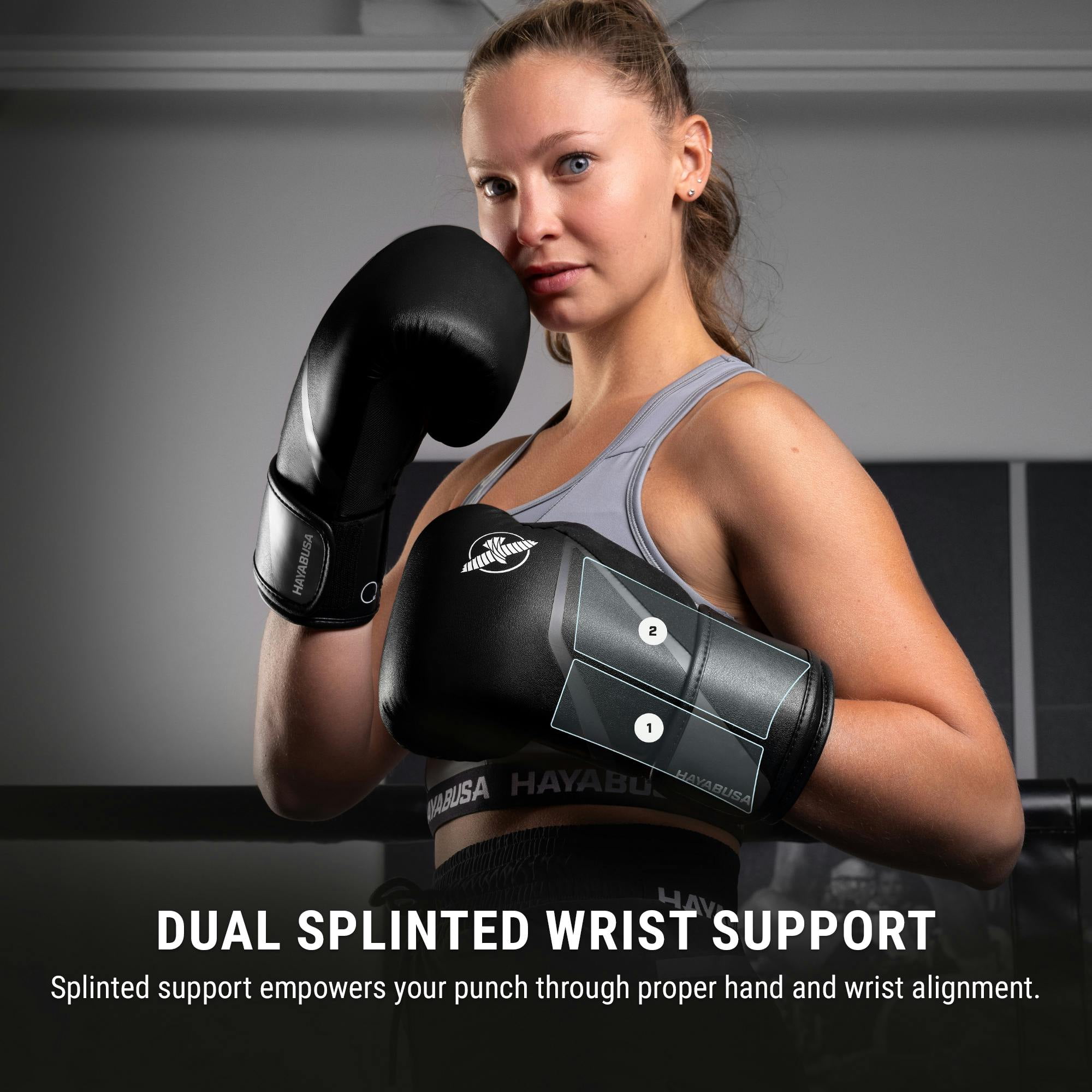 Hayabusa E1 Boxing Gloves for Men and Women - Black/Grey, 18oz