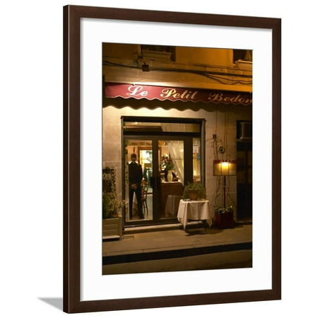 Restaurant Le Petit Bedon at Night, Avignon, Provence, Alpes Cote D Azur, France Framed Print Wall Art By Per