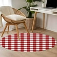 thumbnail image 5 of Farmhouse Buffalo Plaid 3ft Area Rug, Red White Checkered Washable Non-Slip Small Round Rugs for Entryway Bedroom Kitchen, Soft Circle Carpet for Dining Room, Playroom Nursery Rug, 5 of 9