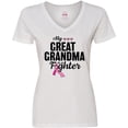 thumbnail image 3 of Inktastic Breast Cancer Awareness My Great Grandma is a Fighter Women's V-Neck T-Shirt, 3 of 5