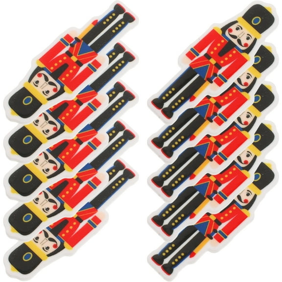 NICEXMAS 10Pcs Nutcracker Resin Fridge Patches for Holiday Kitchen and Metal Door Decor