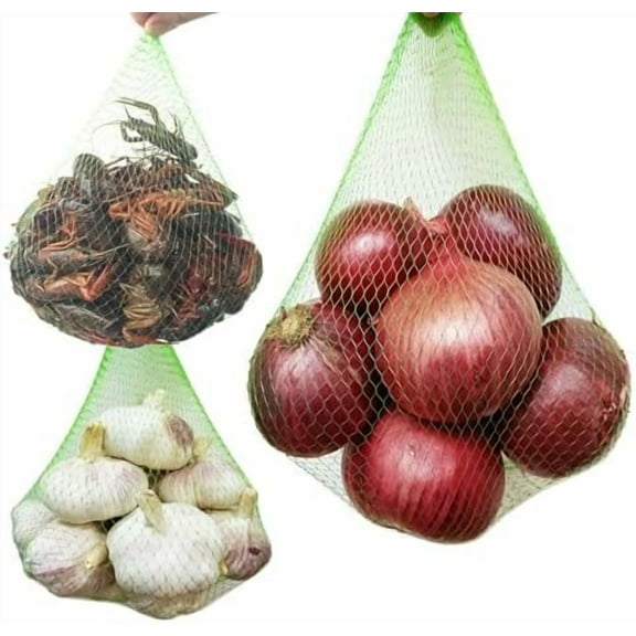 100 PCS Onion Potato Garlic Storage Bag-20 Inch Seafood Boil Bags | Fruit Vegetables Reusable Mesh Produce Storage Bags | Mesh Cooking Boil Bags for Crab Clam Shellfish Crawfish