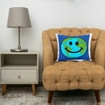 thumbnail image 3 of 3drose, Planet Earth Smiling Face - Happy World Globe Earth Day - Smilie for Peace Eco Friendly Green Symbol, 16x16 inch Pillow Case, 3 of 5