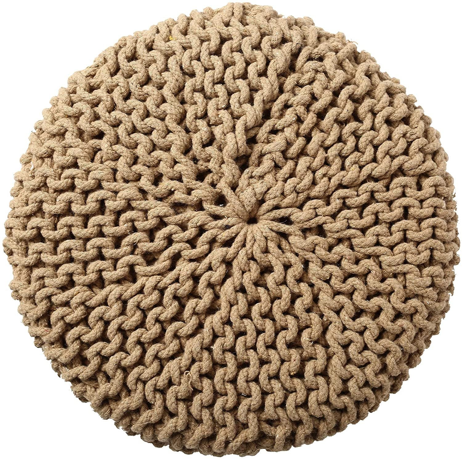 Pouf ottoman crocheted Stuffed indoor round pouf ottoman Out - Inspire  Uplift