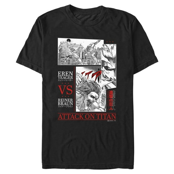 Mens Attack on Titan Titans Battle Panels T Shirt