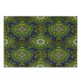 thumbnail image 3 of Ethnic Cutting Board, Tropical Nature Theme Circular Doodle Style Complex, Decorative Tempered Glass Cutting and Serving Board, Small Size, Green Orange Dark Blue, by Ambesonne, 3 of 3