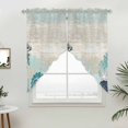 thumbnail image 3 of Summer Marine Life Swag Valances for Windows 2 Pack Ocean Teal Coral Coastal Starfish Blue Conch Retro Swag Kitchen Curtains 45 Inches Long Rod Pocket Short Window Treatment for Kitchen 36"x45", 3 of 9