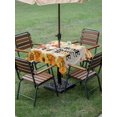 thumbnail image 3 of Outdoor Tablecloth with Umbrella Hole and Zipper, Fall Sunflowers Gnomes Square Table Cloth 54x54 Inch Waterproof Tablecloth, Thanksgiving Maples Leaves Farmhouse Picnic Table Cover for Patio Camping, 3 of 7